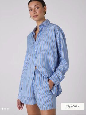 WNU Weekend Shirt and Boxer Set // Cornflower and Mocha stripe